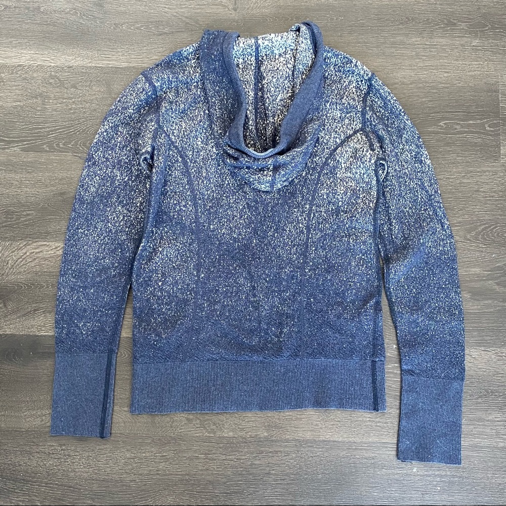 Style & Co. Blue & White Marbled Hoodie - Picture 2 of 3